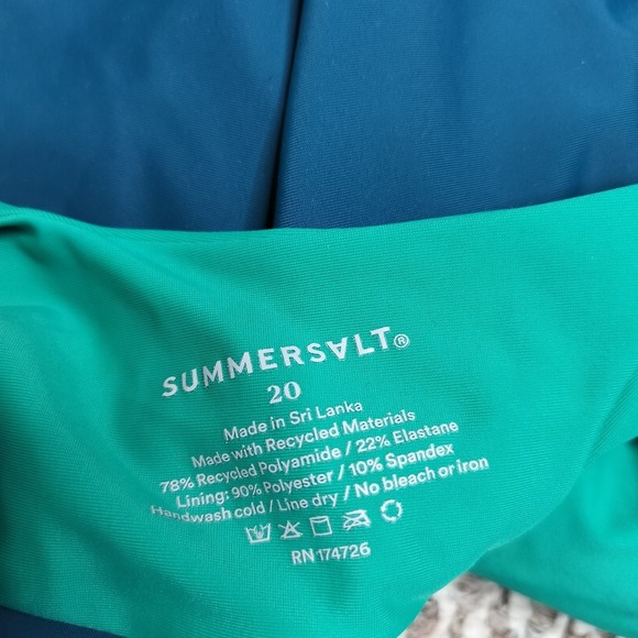 Summersalt Sidestroke One Piece Swimsuit One Shoulder Seaweed Seaglass - Picture 7 of 7